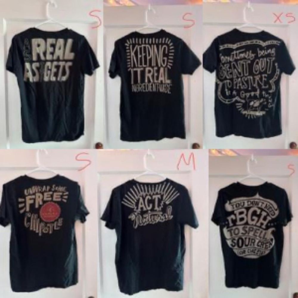 14 CHIPOTLE SHIRTS XS/S ASSORTED
